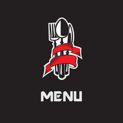 restaurant menu design with fork, spoon and knife