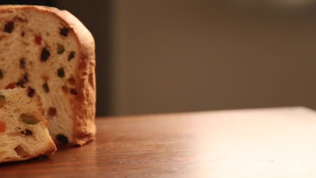 Brazilian panettone, a traditional pastry in Brazilian Christmas, panning.
