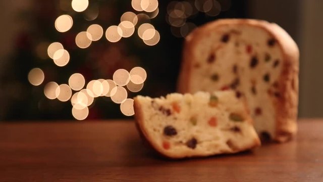 Brazilian panettone, a traditional pastry in Brazilian Christmas Getting in focus