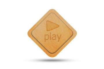 Wooden sign isolated on white