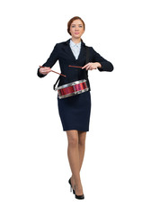Fototapeta premium Woman playing drums