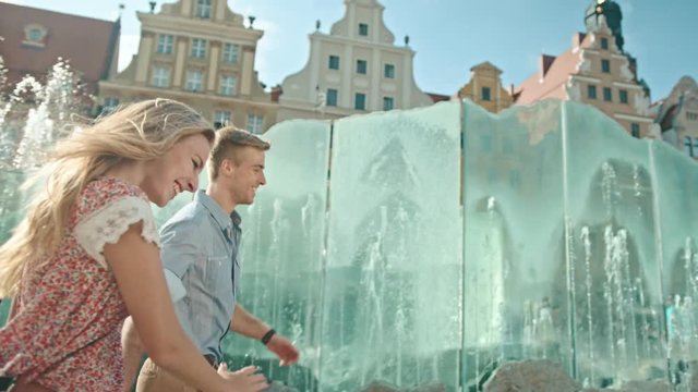Cheerful couple enjoying the summer time