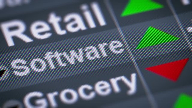 Software index on the screen. Up. Looping.