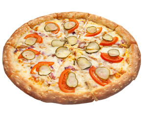 Pizza on white background