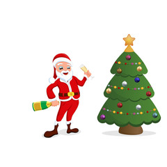 Santa Claus with Christmas toys and candy