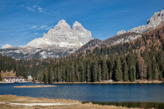 mountains dolomits in alps in sunny day