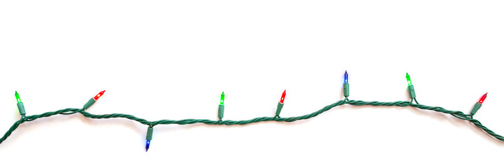 Christmas lights isolated on white