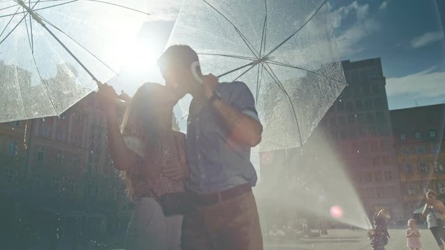 Cheerful couple enjoying the summer time