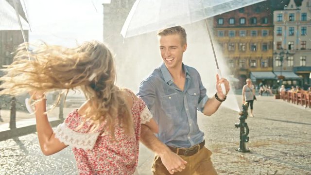 Cheerful couple enjoying the summer time
