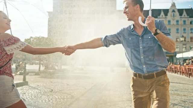 Cheerful couple enjoying the summer time