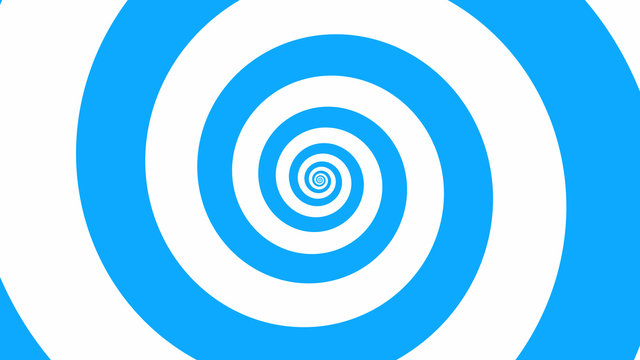 Babby blue spiral Optical illusion illustration, abstract background graphics asset, Hypnotising whirlpool effect