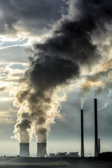 Air pollution and contamination created by coal power plant