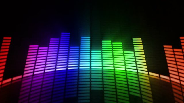 Audio equalizer background. Multicolored-purple. Loopable.