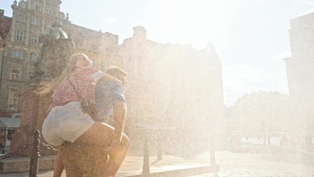 Cheerful couple enjoying the summer time