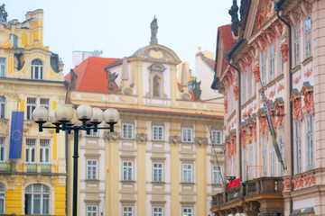 Obraz premium Prague, Czechia - November, 21, 2016: front of a building on Old Town Square in Prague, Czechia