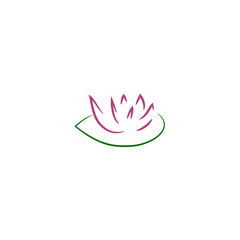 Water Lily icon. Lotus Flower Icon on the white background