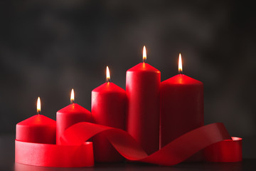 ribbon and candles
