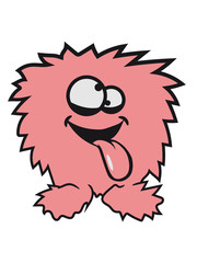 Hairy monster cuddly crazy funny comic cartoon zany crazy cool face