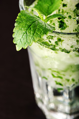 Mojito cocktail on a dark