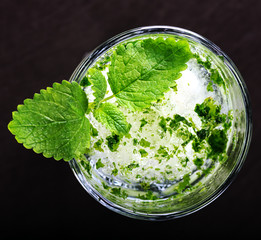 Mojito cocktail on a dark