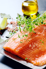 raw salmon fillets