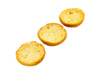 Dry bread isolated on white background .