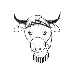 head indian sacred cow culture vector illustration eps 10