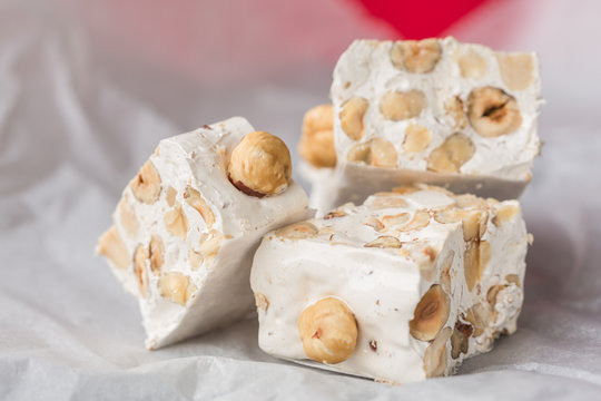 Hazelnut torrone or nougat from Sardinia