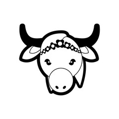portrait sacred animal cow india life symbol vector illustration eps 10