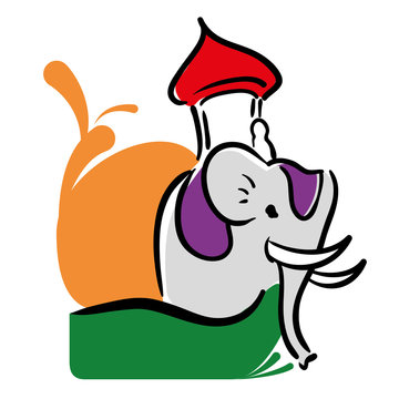 decorated elephant festival india design vector illustration eps 10