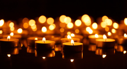 Burning candles with shallow depth of field
