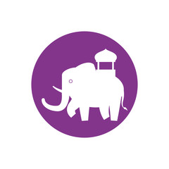 silhouette indian elephant festival purple bakcground vector illustration eps 10