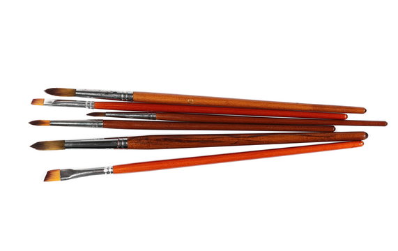 brushes painting isolated on white