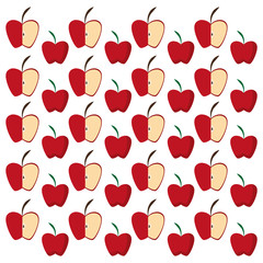apples half fruit tasty seamless pattern vector illustration eps 10