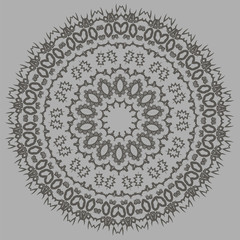 Grey Ornamental Seamless Line Pattern. Endless Texture. Oriental Geometric Ornament