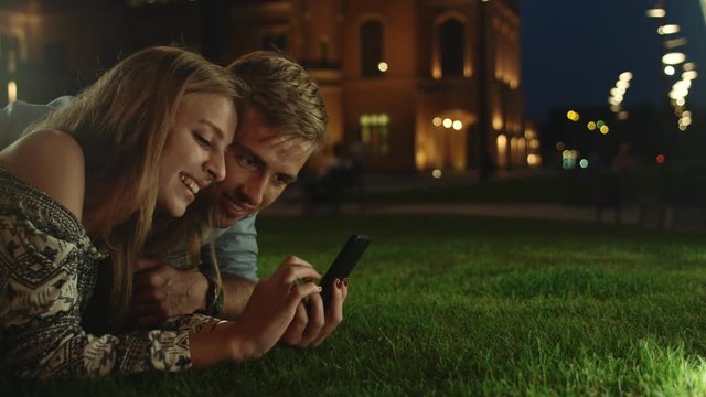 Adorable, cheerful couple in the romantic mood