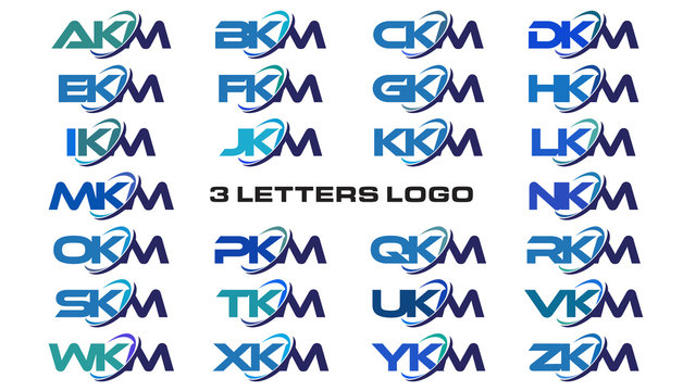 3 letters modern generic swoosh logo AKM, BKM, CKM, DKM, EKM, FKM, GKM, HKM, IKM, JKM, KKM, LKM, MKM, NKM, OKM, PKM, QKM, RKM, SKM, TKM, UKM, VKM, WKM, XKM, YKM, ZKM