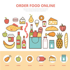 Linear flat Agriculture infographics template website vector.