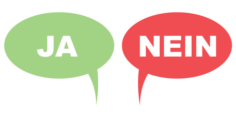 JA / NEIN Abstimmung - Sprechblasen - grün - rot