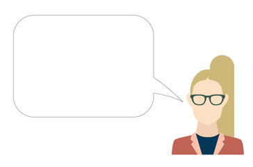 Frau mit Sprechblase