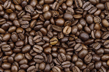 Brown roasted coffee beans background
