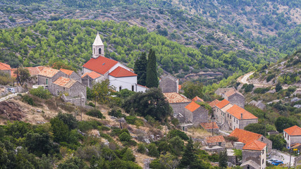 Pretty village Selca on the island of Hvar in Croatia