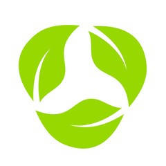 Leaves eco recycle icon