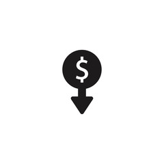 dollar down vector icon