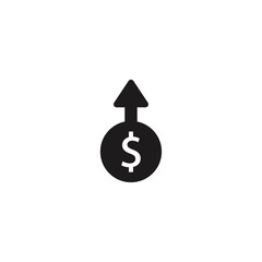 dollar increase vector icon