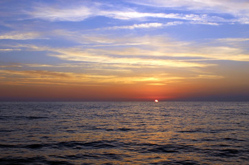 Sunset at beach of Alanya