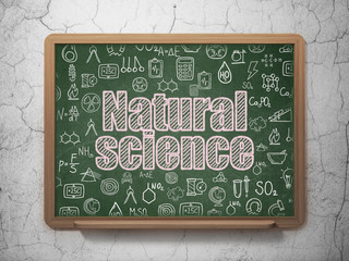 Science concept: Natural Science on School board background