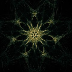 Dunkler kreativer Hintergrund mit Fraktal - sternförmig 