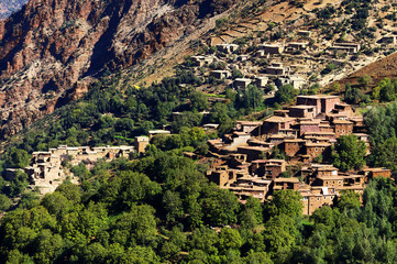 Moroccan village in Atlas mountains, Morocco, Africa