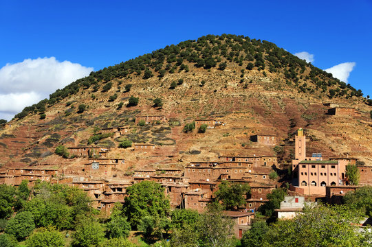 Moroccan village in Atlas mountains, Morocco, Africa